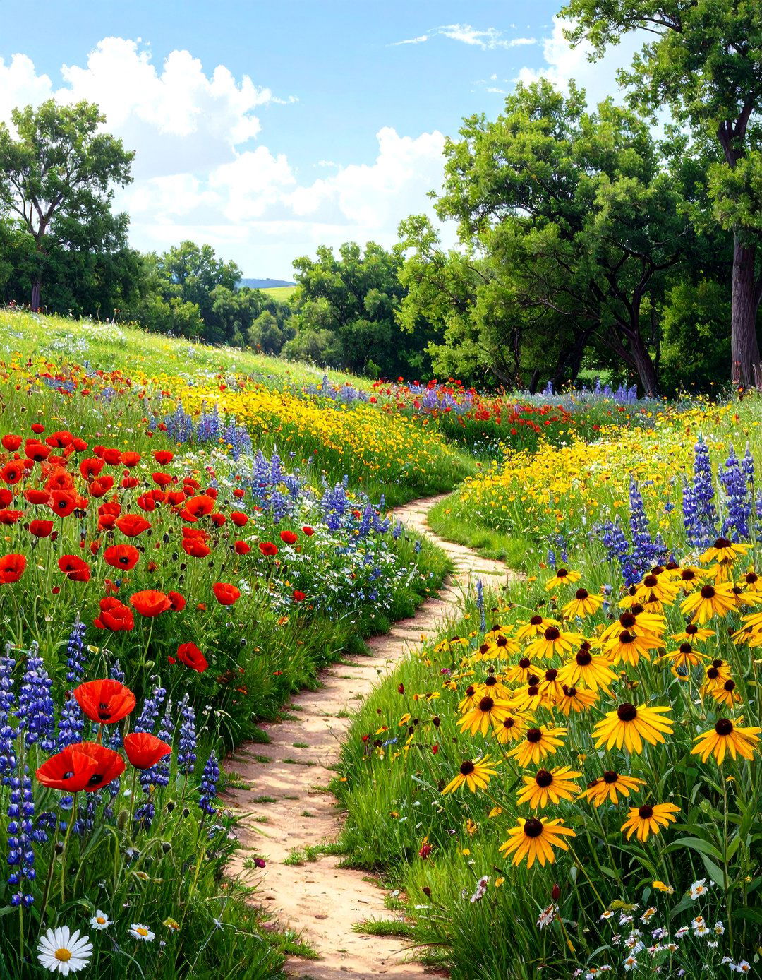 The Vibrant Wildflower Meadow - 30 free landscape design online ideas