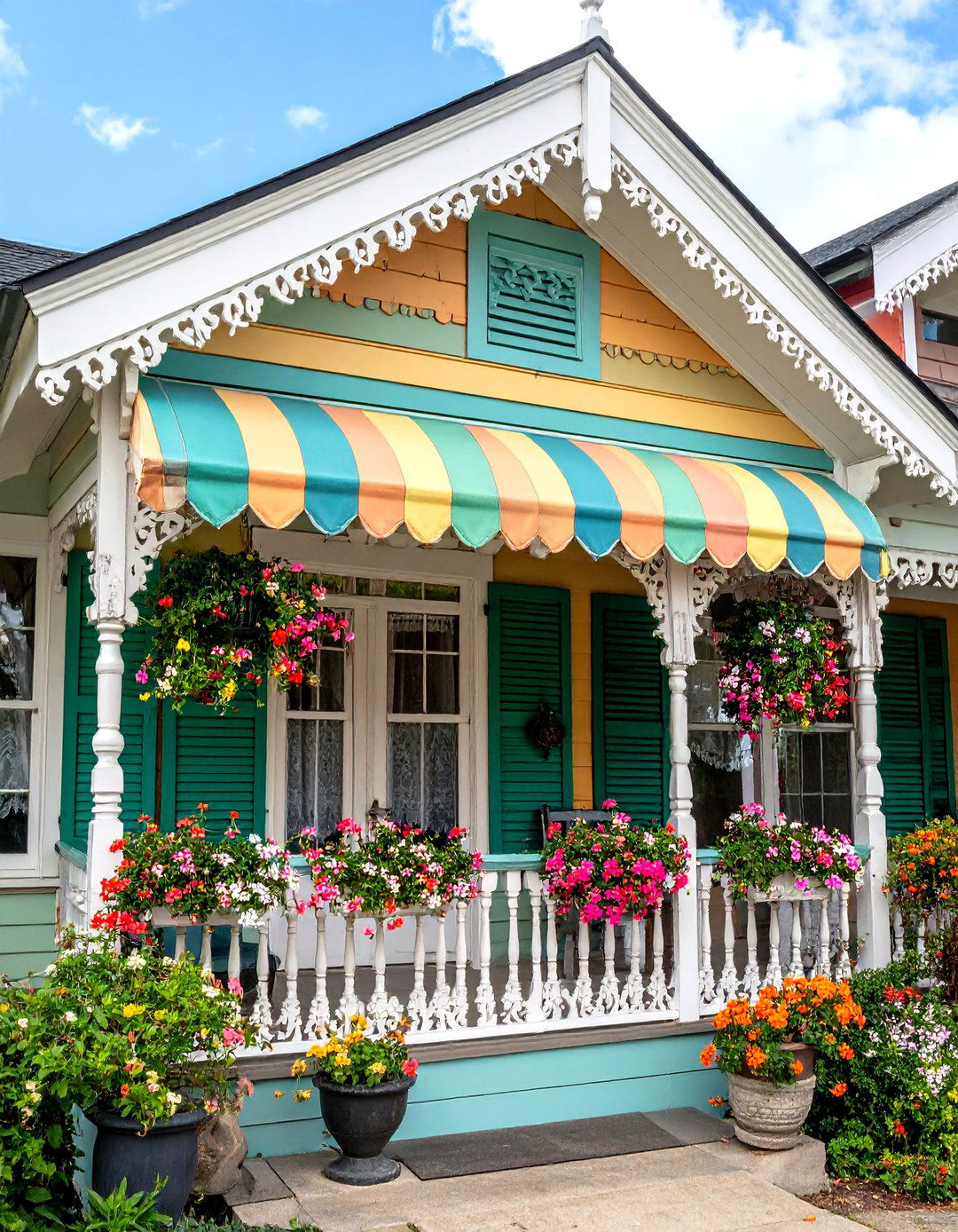 The Victorian Gingerbread Awning - 30 front porch awning ideas