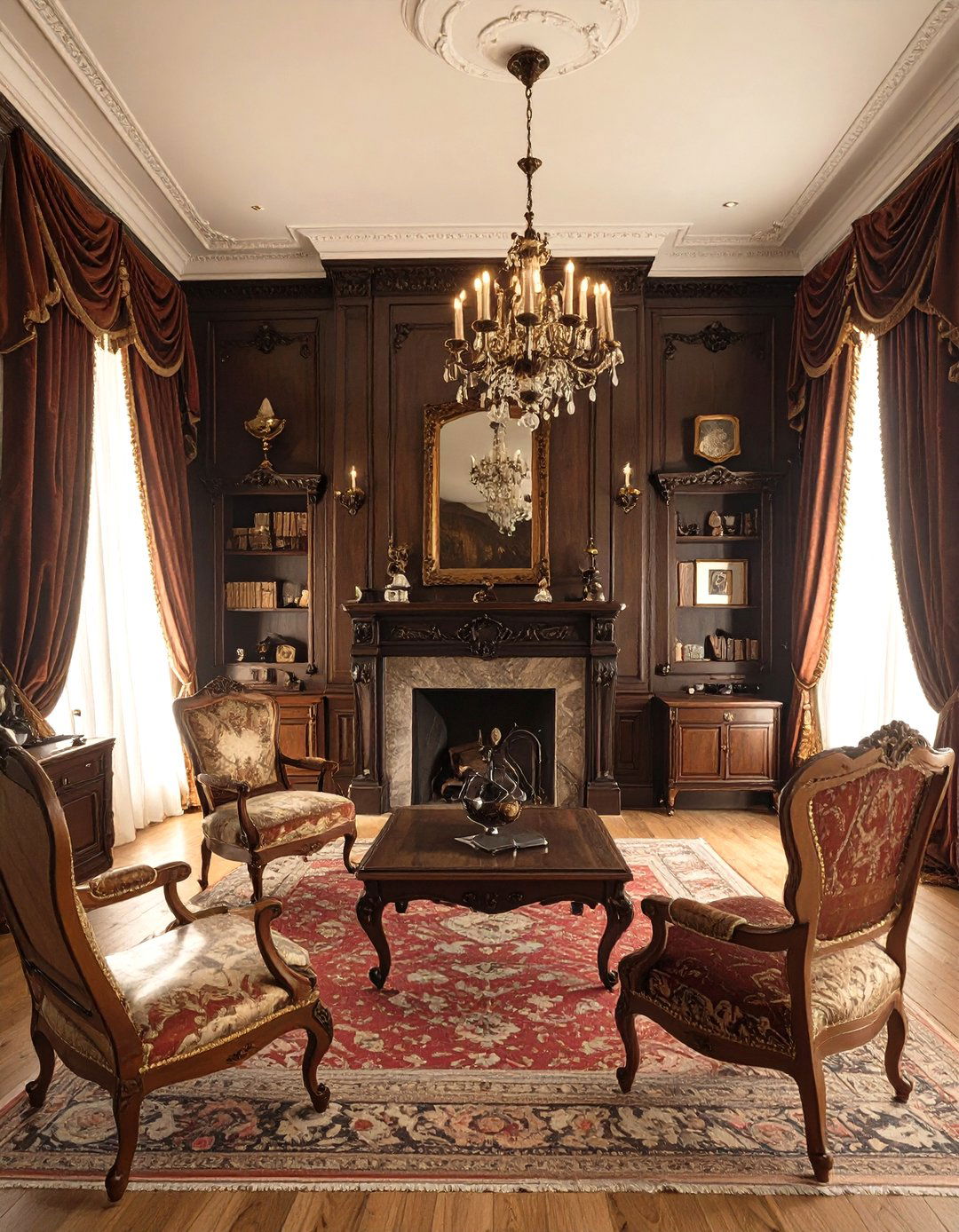 The Victorian Gothic Revival Study - 30 interior design images ideas
