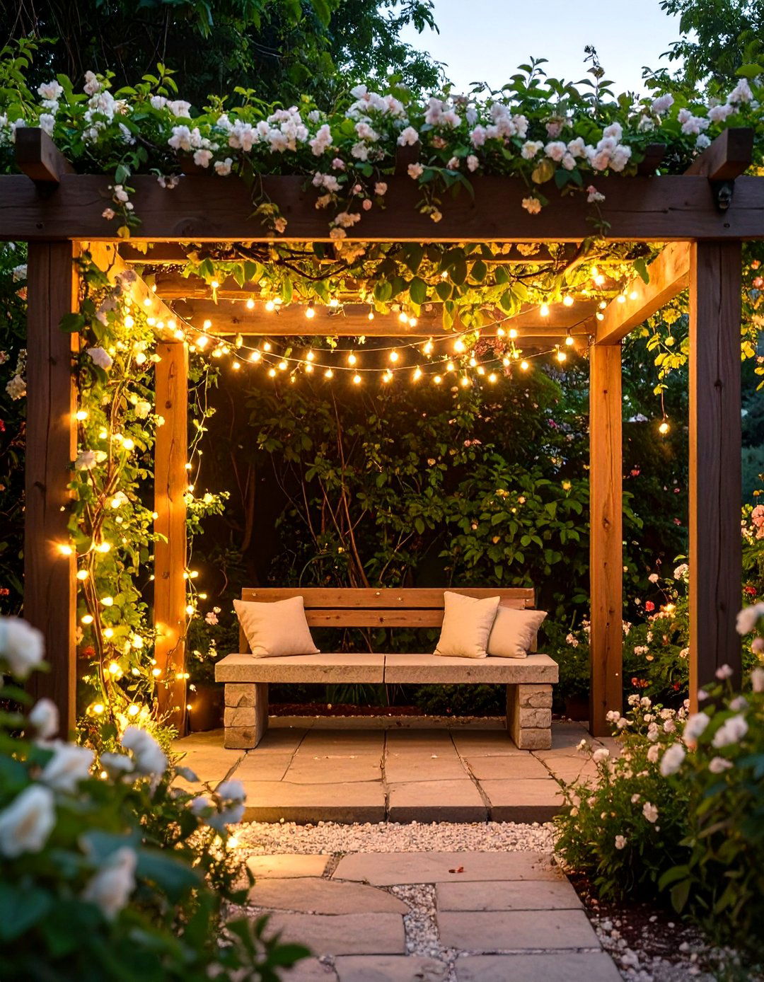 The Vining Plant Covered Arbor - 30 inexpensive covered patio ideas