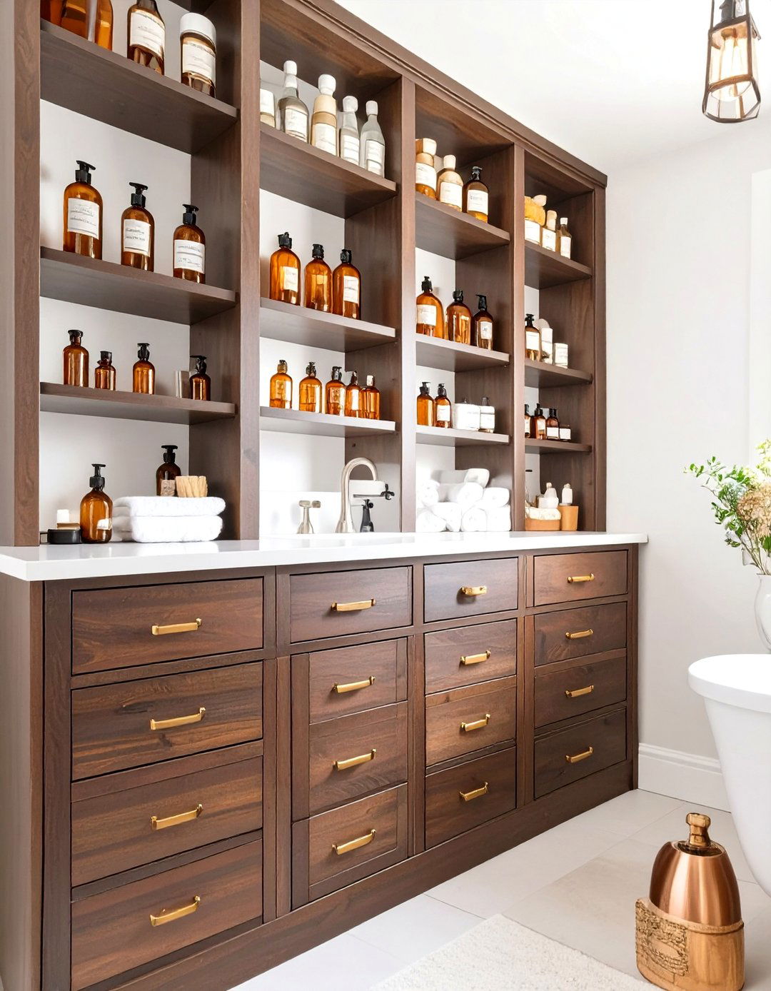 The Vintage Apothecary Bathroom Closet - 30 bathroom closet ideas