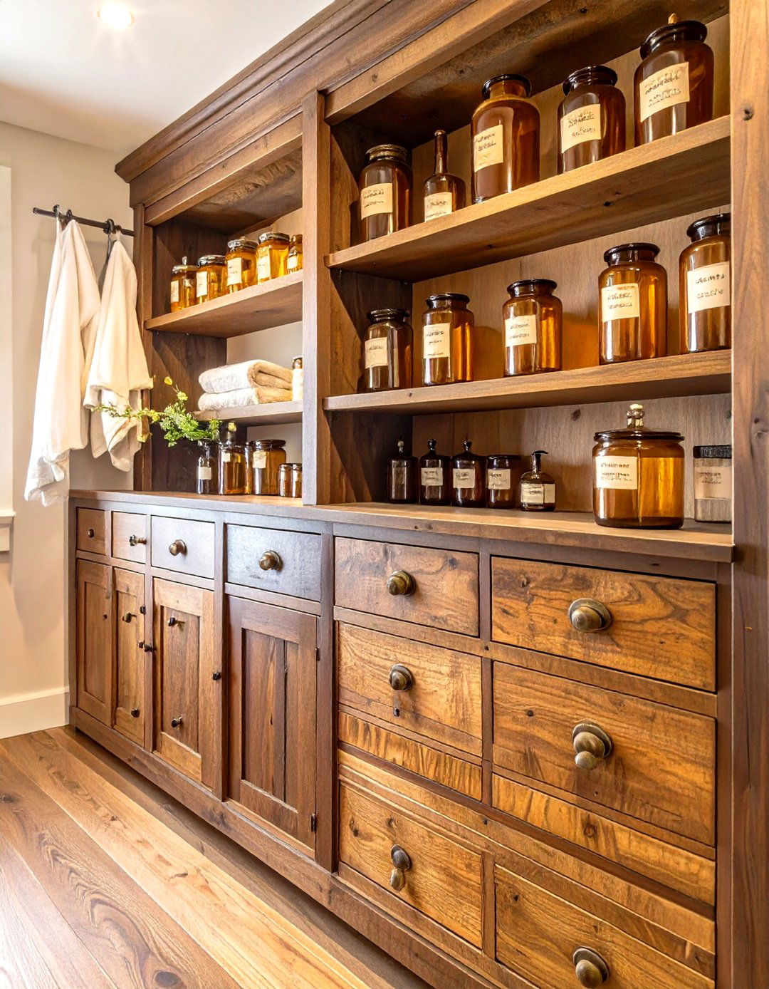 The Vintage Apothecary Hallway Linen Closet - 30 hallway linen closet ideas