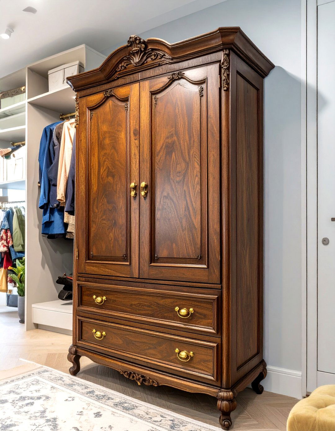 The Vintage Armoire Closet Dresser - 30 closet dresser ideas