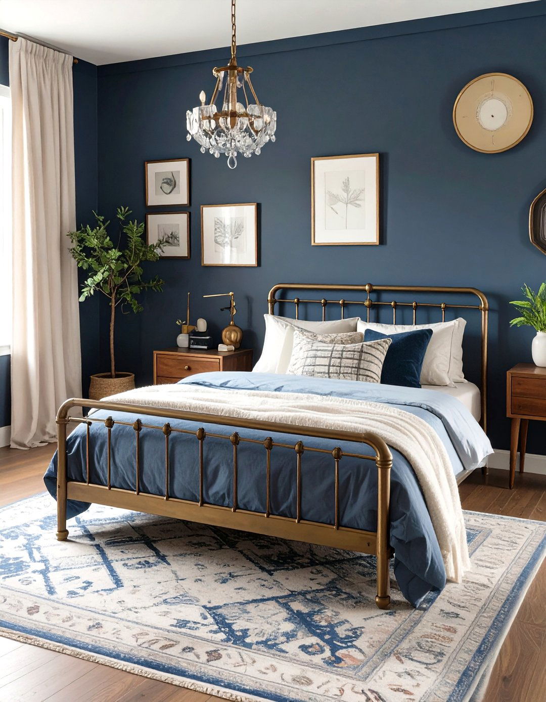 The Vintage Eclectic Bedroom - 30 navy blue and grey bedroom ideas