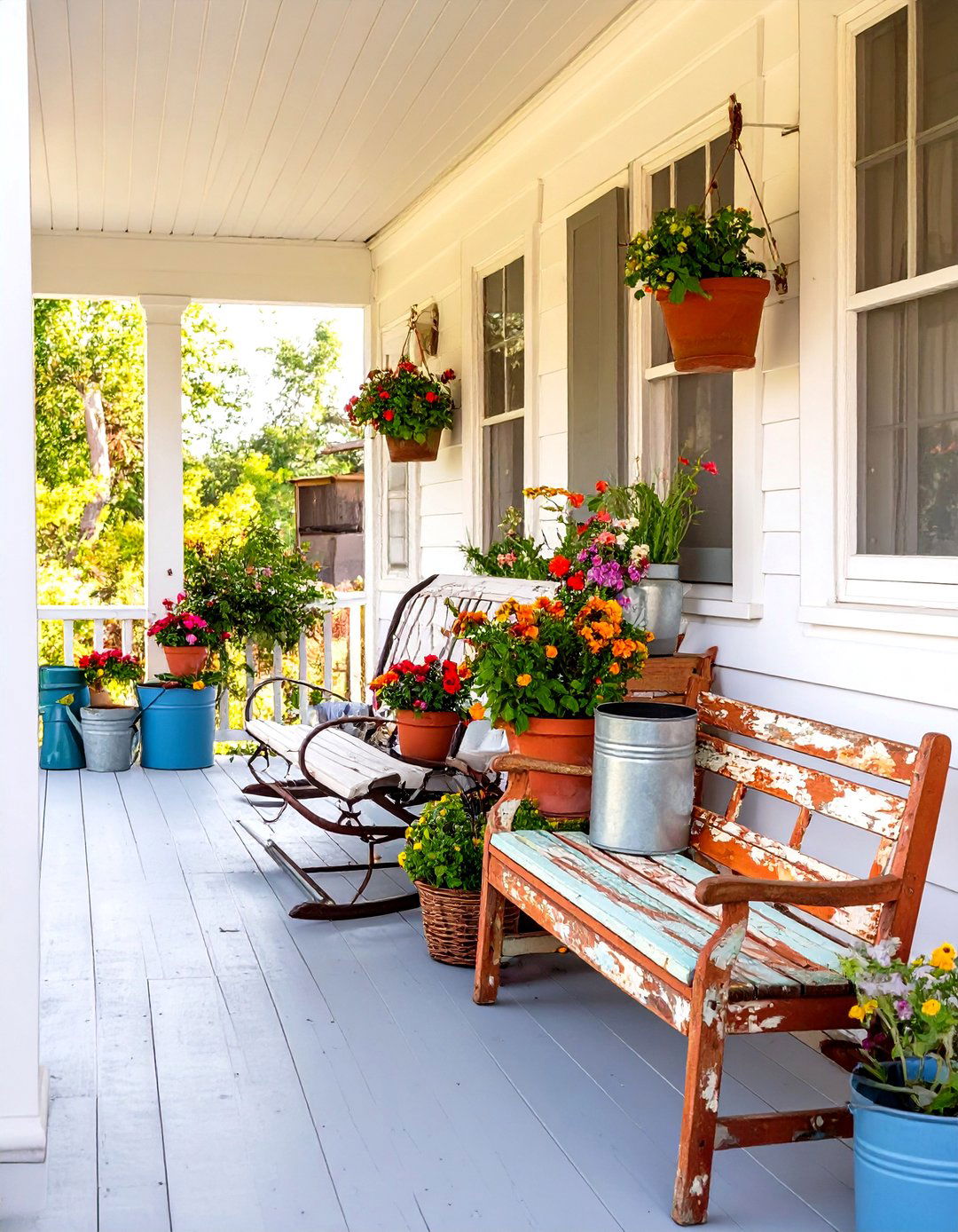 The Vintage Flea Market Finds Porch - 30 country farmhouse porch ideas