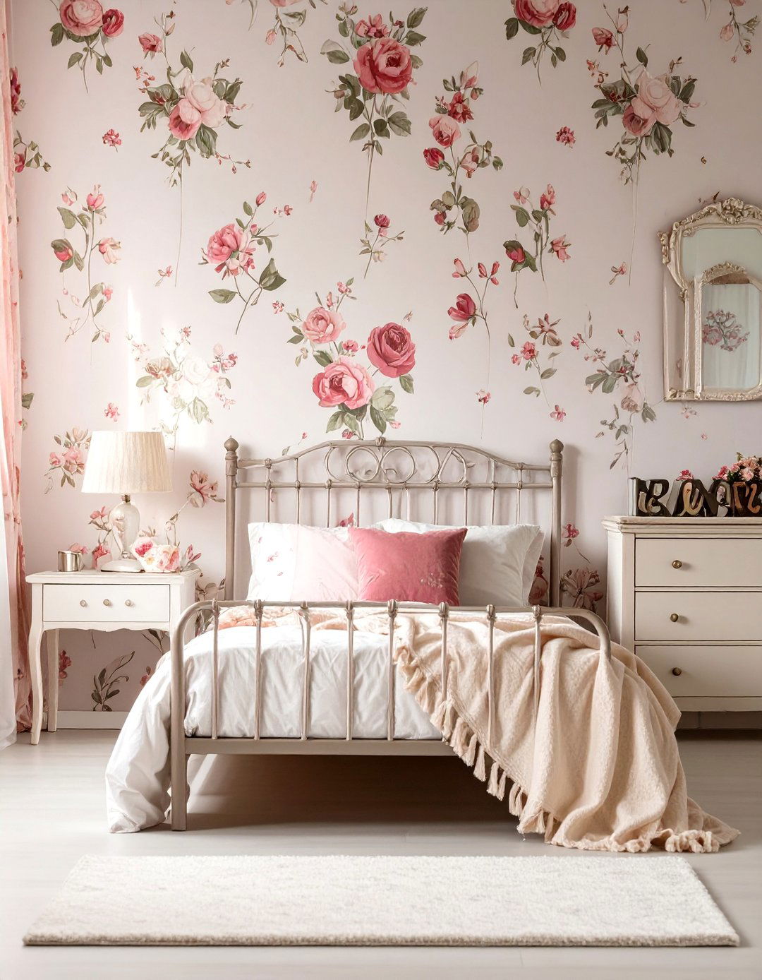 The Vintage Floral Girls Room - 30 girls room decor ideas