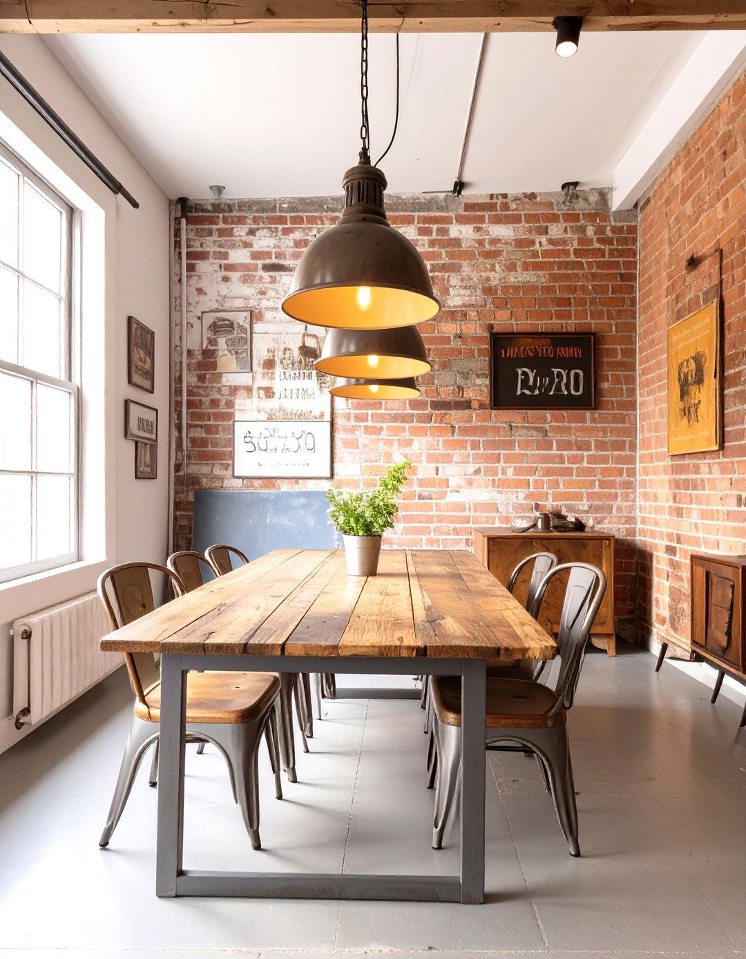 The Vintage Industrial Dining Room - 30 dining room interior design ideas