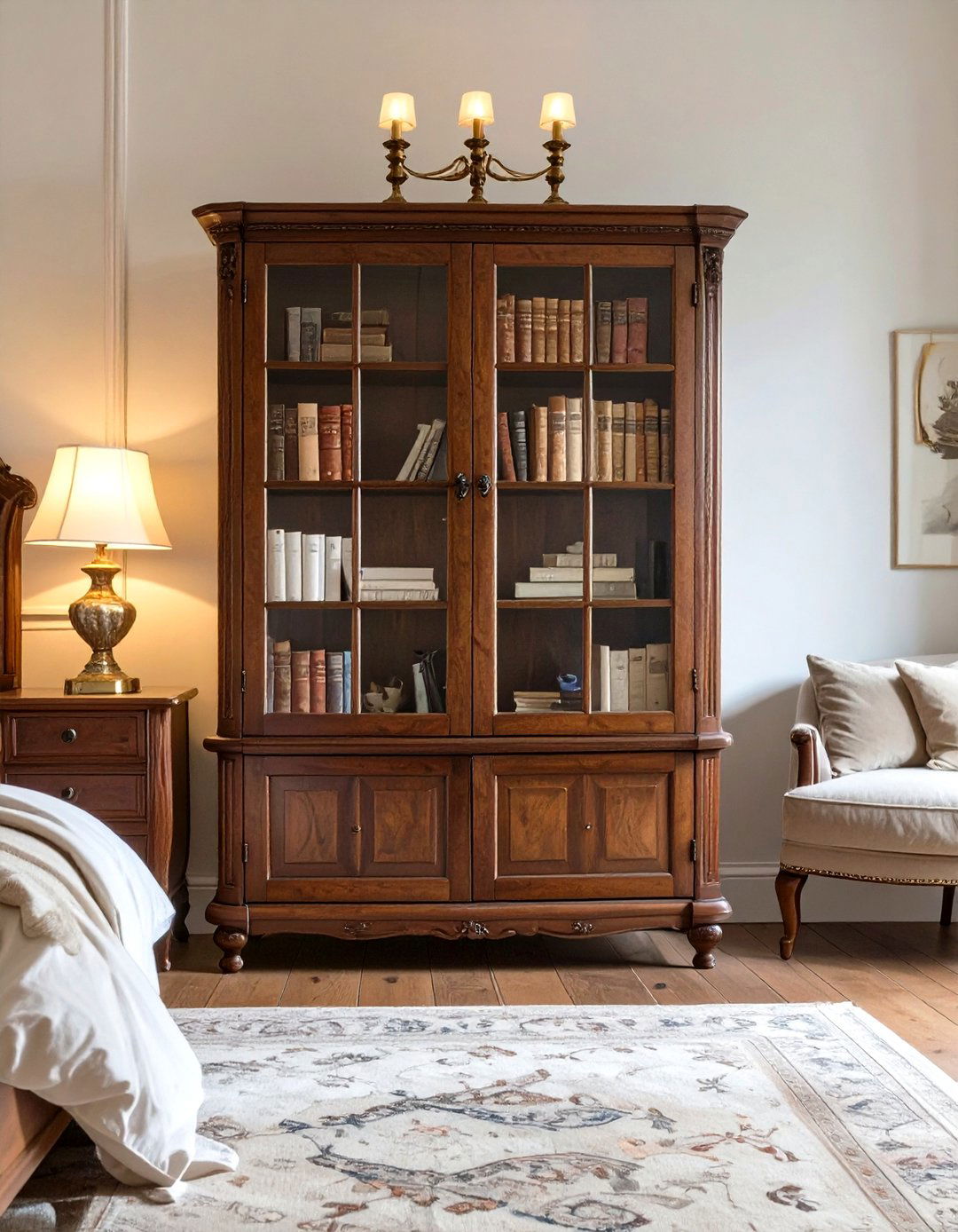 The Vintage Inspired Barrister Bedroom Bookshelf - 30 bedroom bookshelf ideas