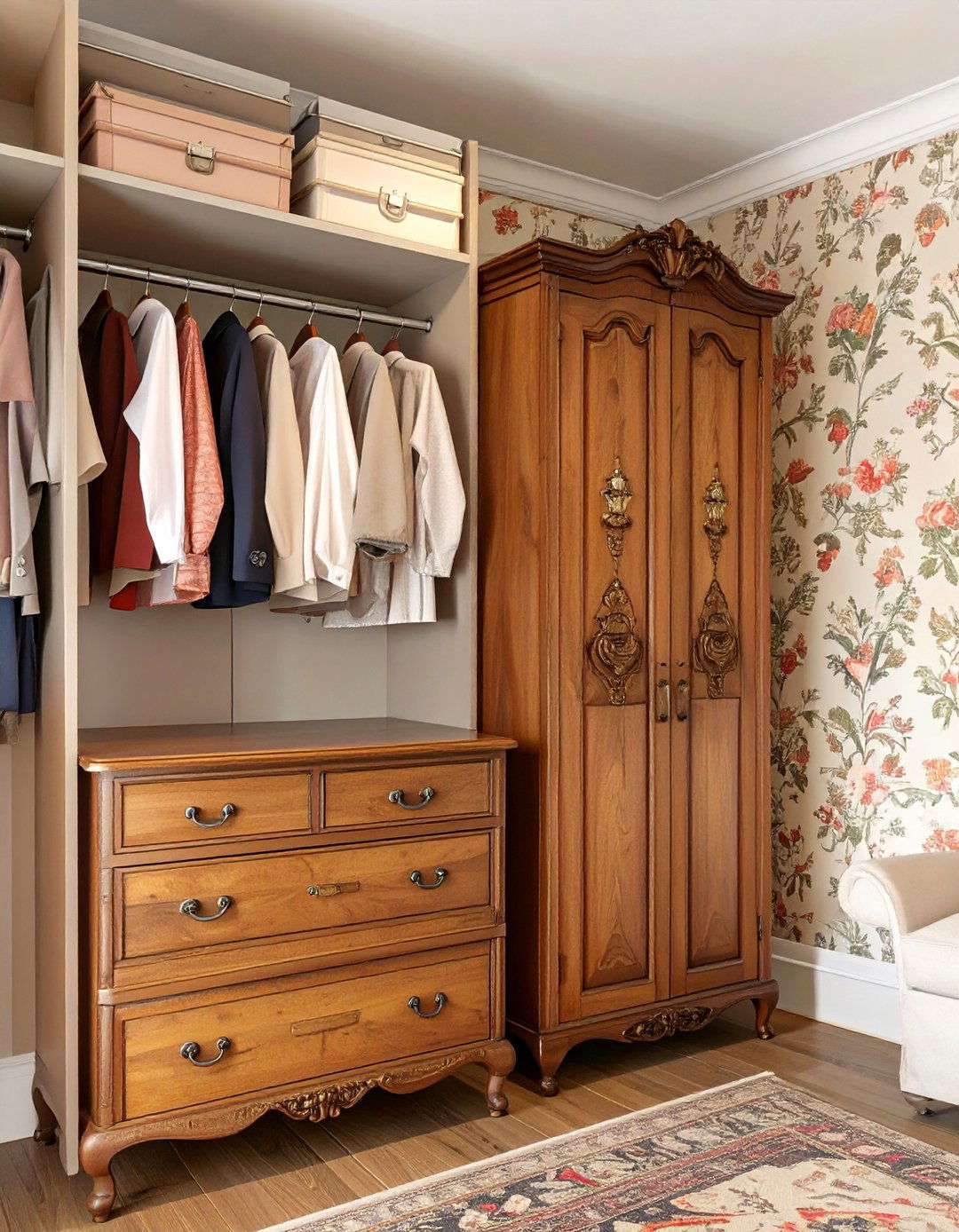 The Vintage Inspired Closet with Antique Furniture - 30 closet system ideas
