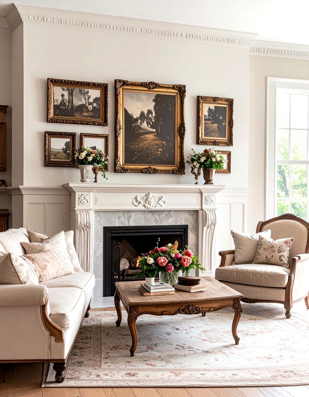 The Vintage Inspired Photo Display - 30 living room photo wall ideas