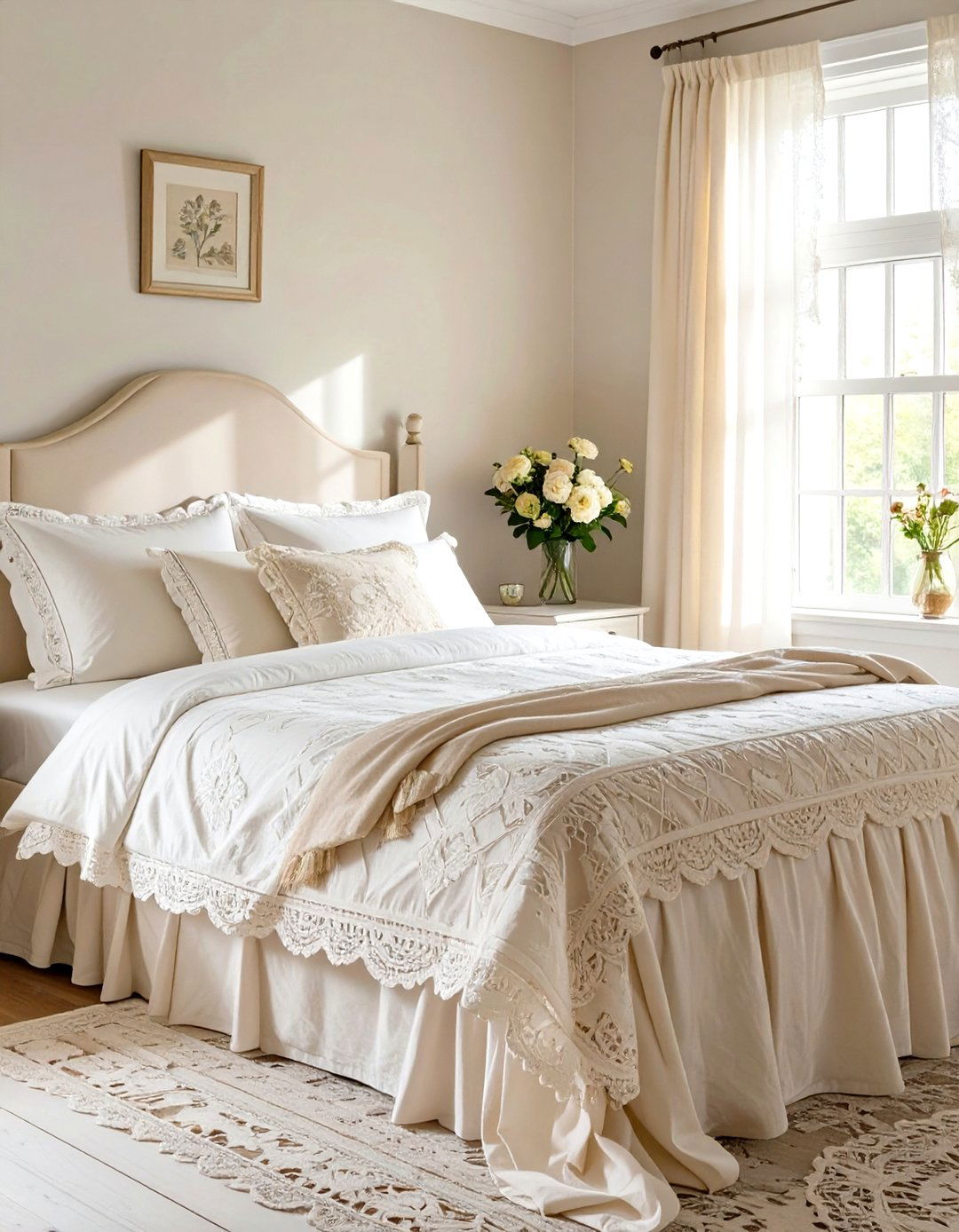 The Vintage Lace and Linen Bedroom - 30 cottagecore bedroom ideas