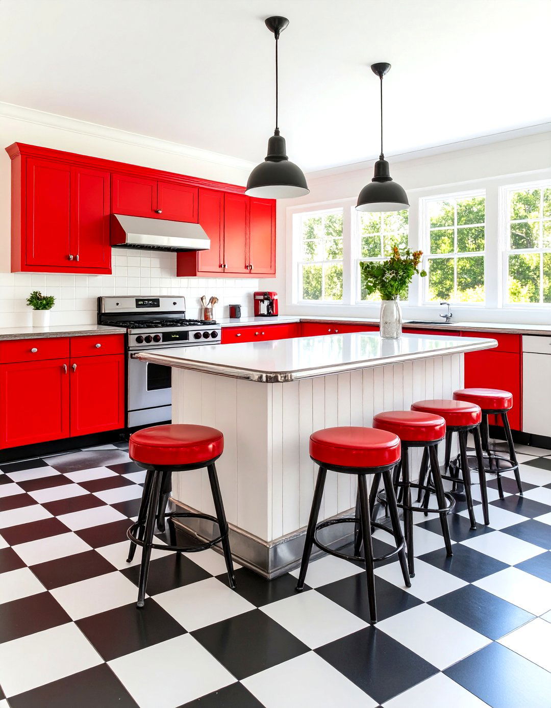 The Vintage Retro Diner Kitchen - 30 kitchen layout design tool ideas