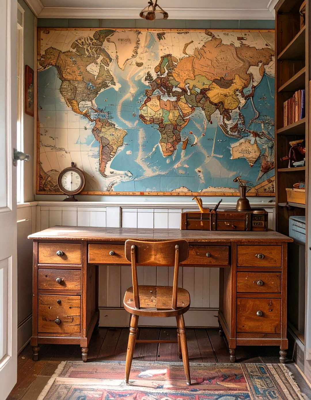 The Vintage Schoolhouse Desk - 30 closet desk ideas