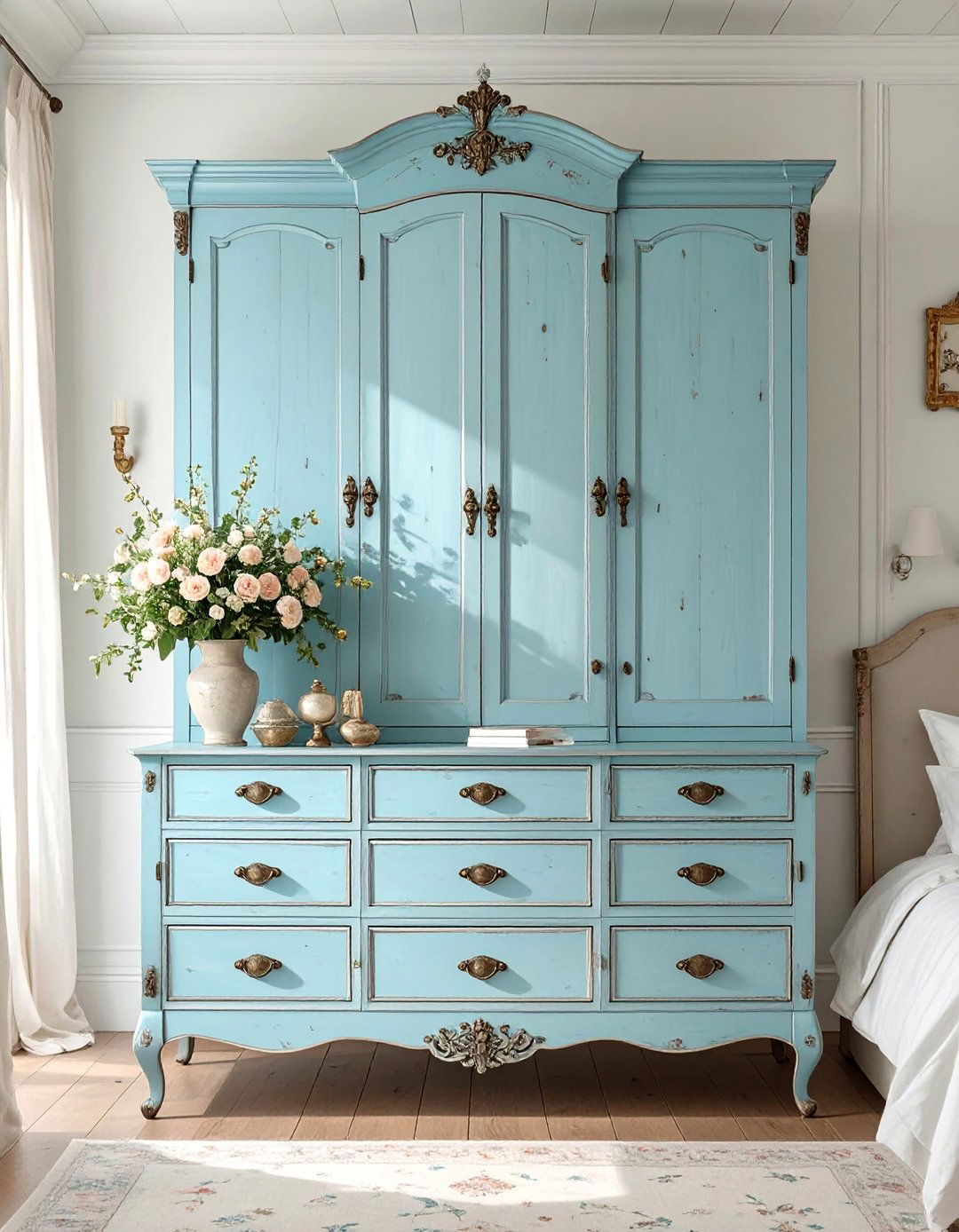The Vintage Style Freestanding Armoire - 30 bedroom wardrobe design ideas