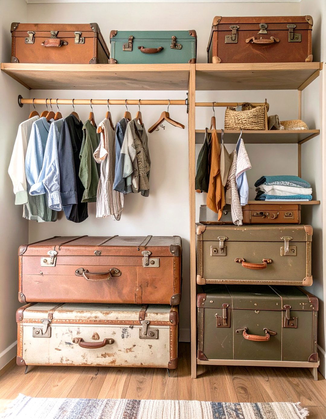 The Vintage Suitcase Kids Closet - 30 kids closet ideas