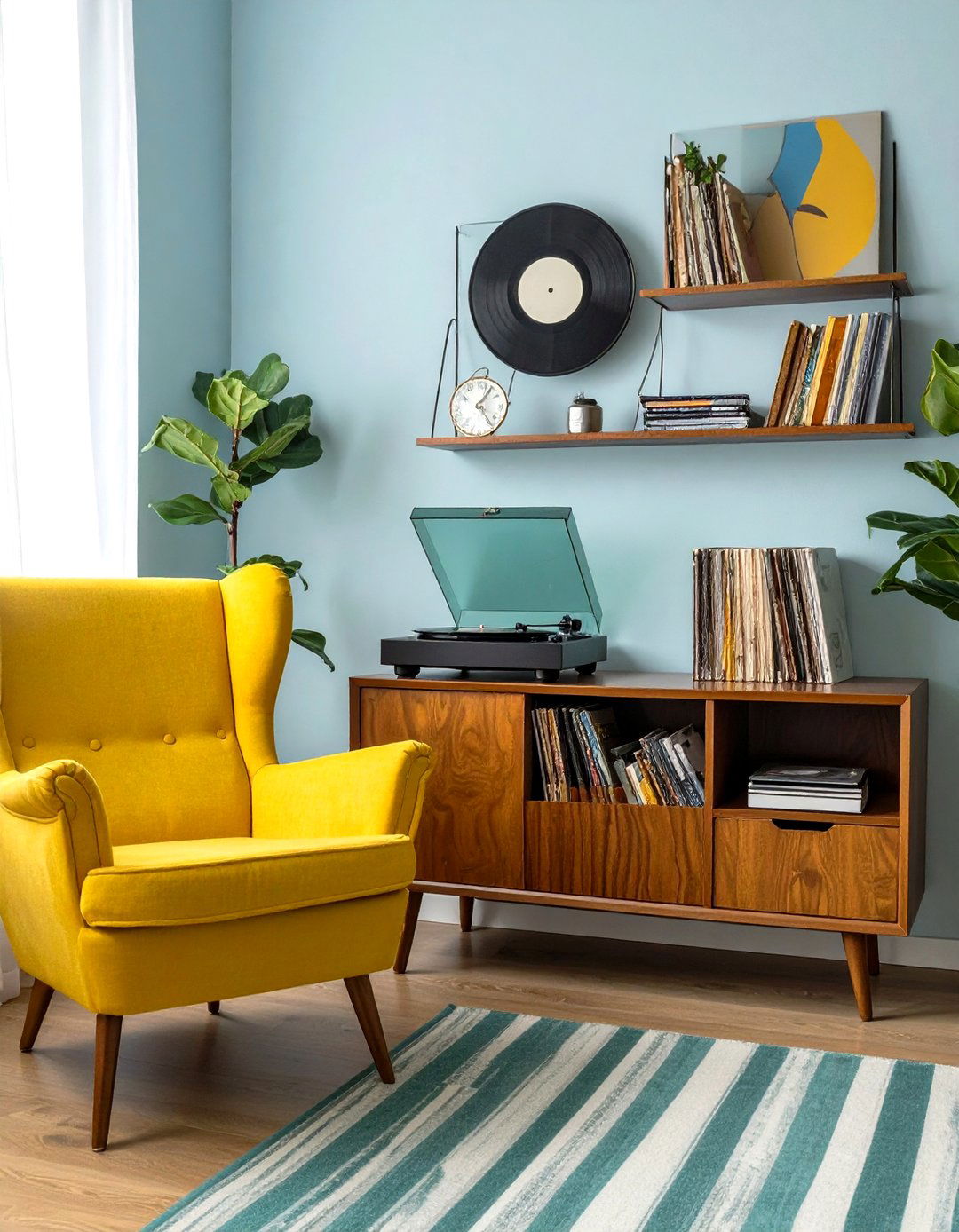 The Vintage Vinyl Listening Station - 30 low budget small man cave ideas
