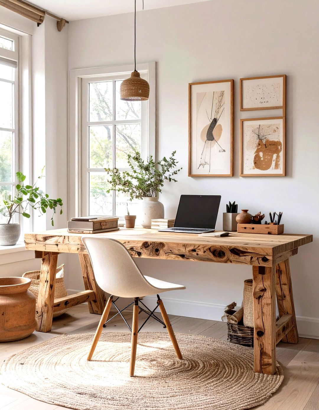 The Wabi Sabi Inspired Home Office - 30 luxury modern home office ideas