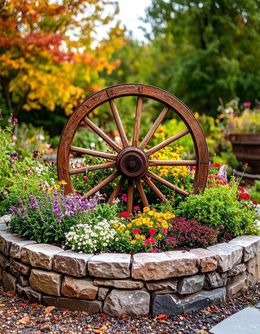 The Wagon Wheel Herb Garden - 30 ideas for raised garden beds