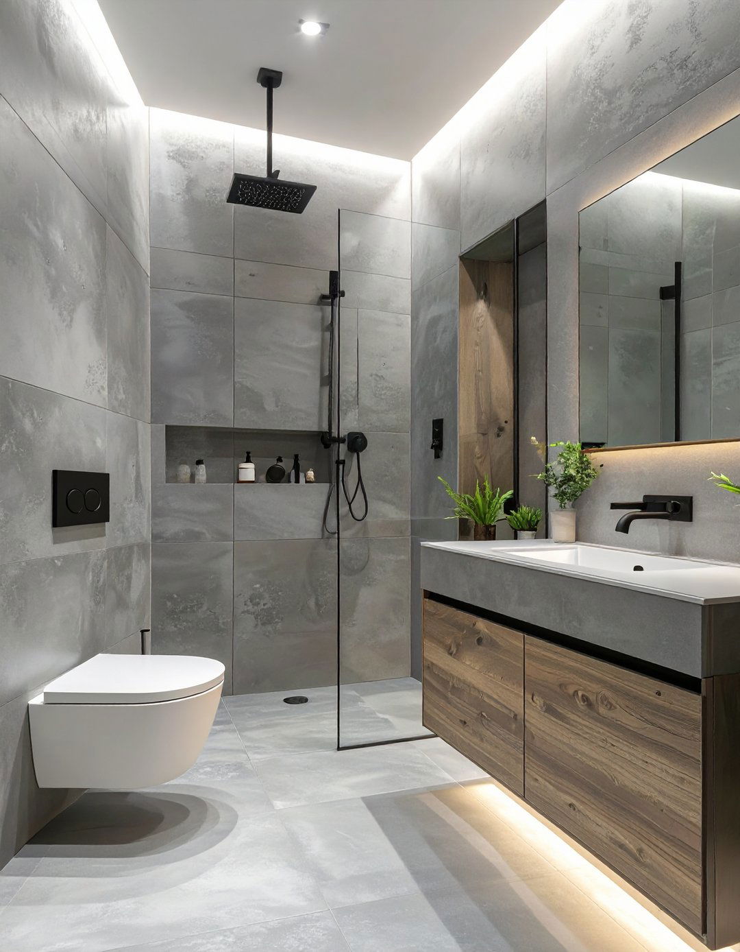 The Walk In Shower with an Integrated Bench - 30 modern small bathroom walk in shower ideas