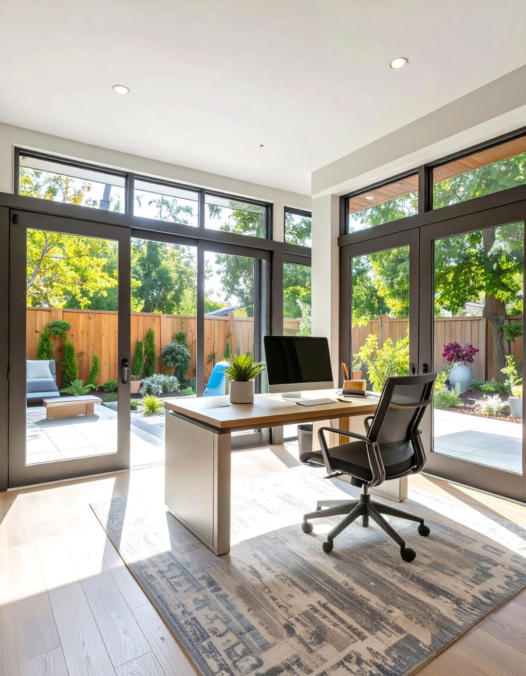 The Walk Out Basement Office with a View - 30 basement office ideas