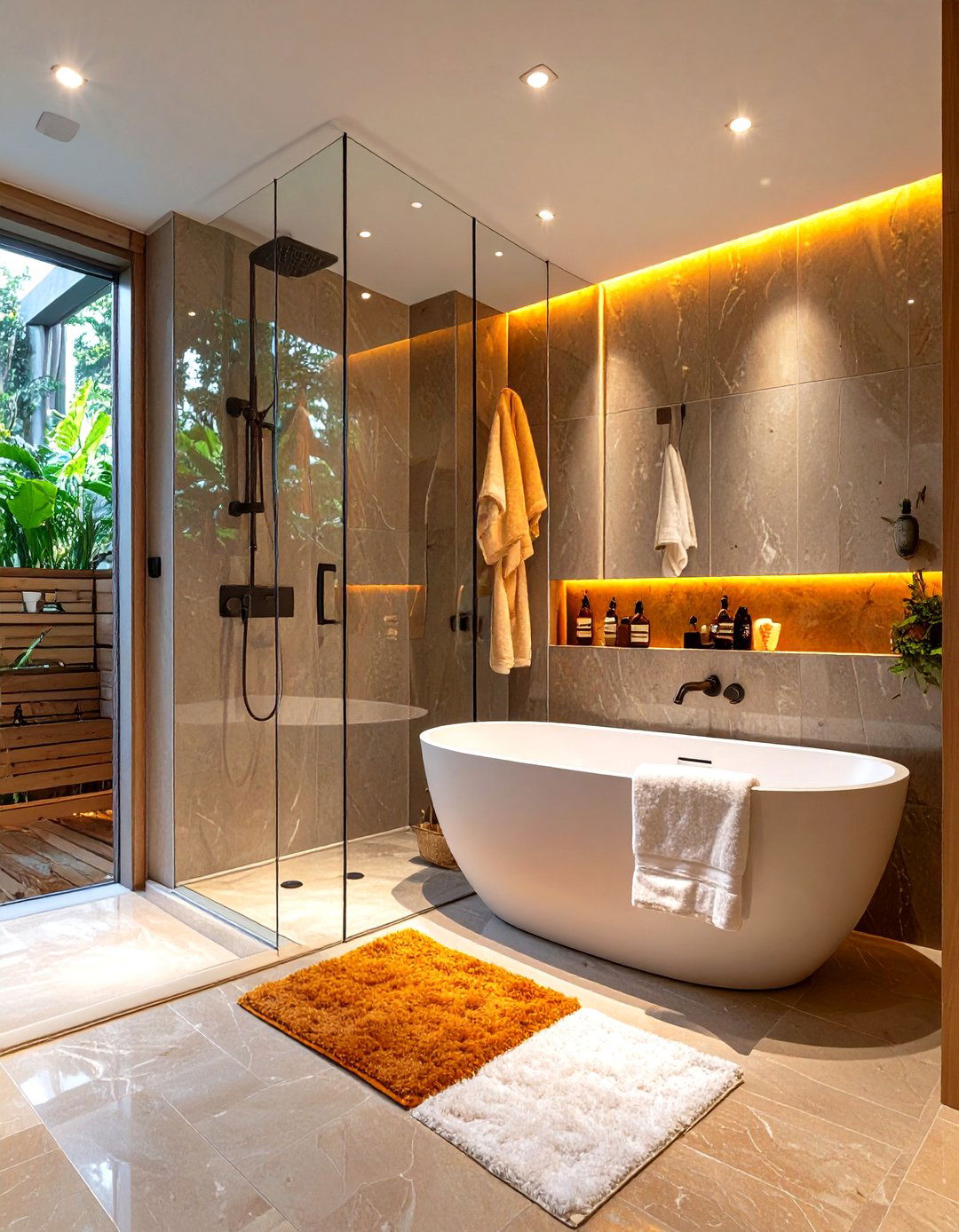 The Walk in Shower and Tub Combo - 30 master bathroom walk in shower ideas