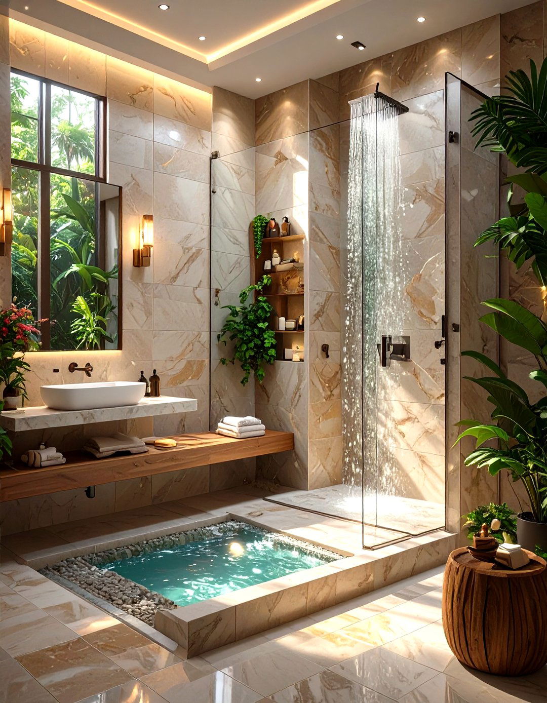 The Walk in Shower with a Built In Bench - 30 master bathroom walk in shower ideas