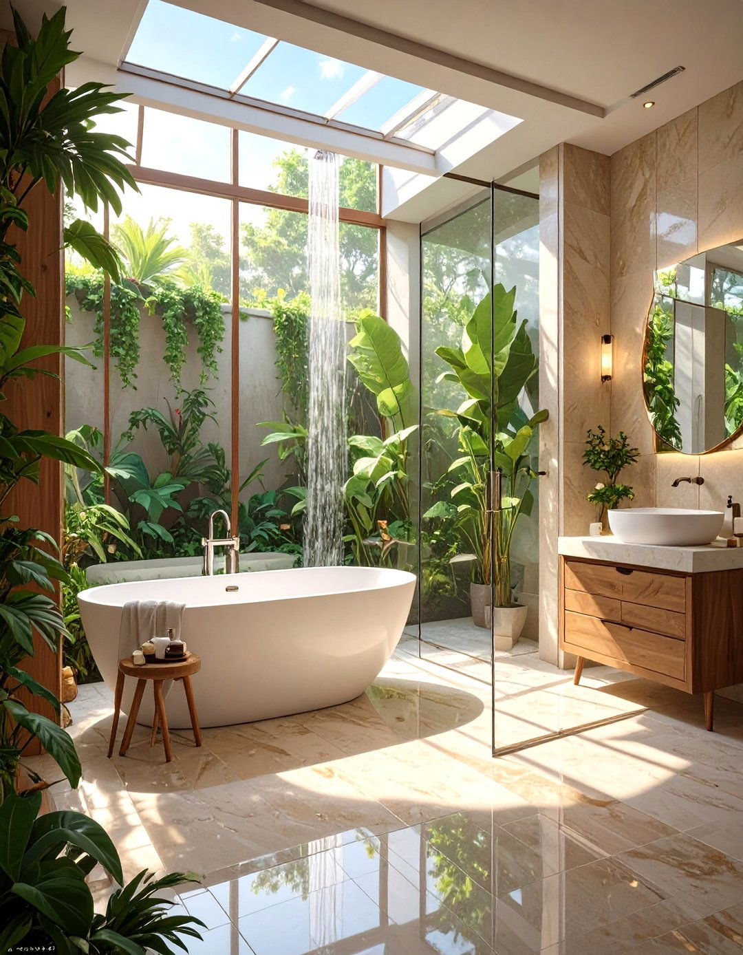 The Walk in Shower with a Freestanding Tub - 30 bathroom walk in shower ideas