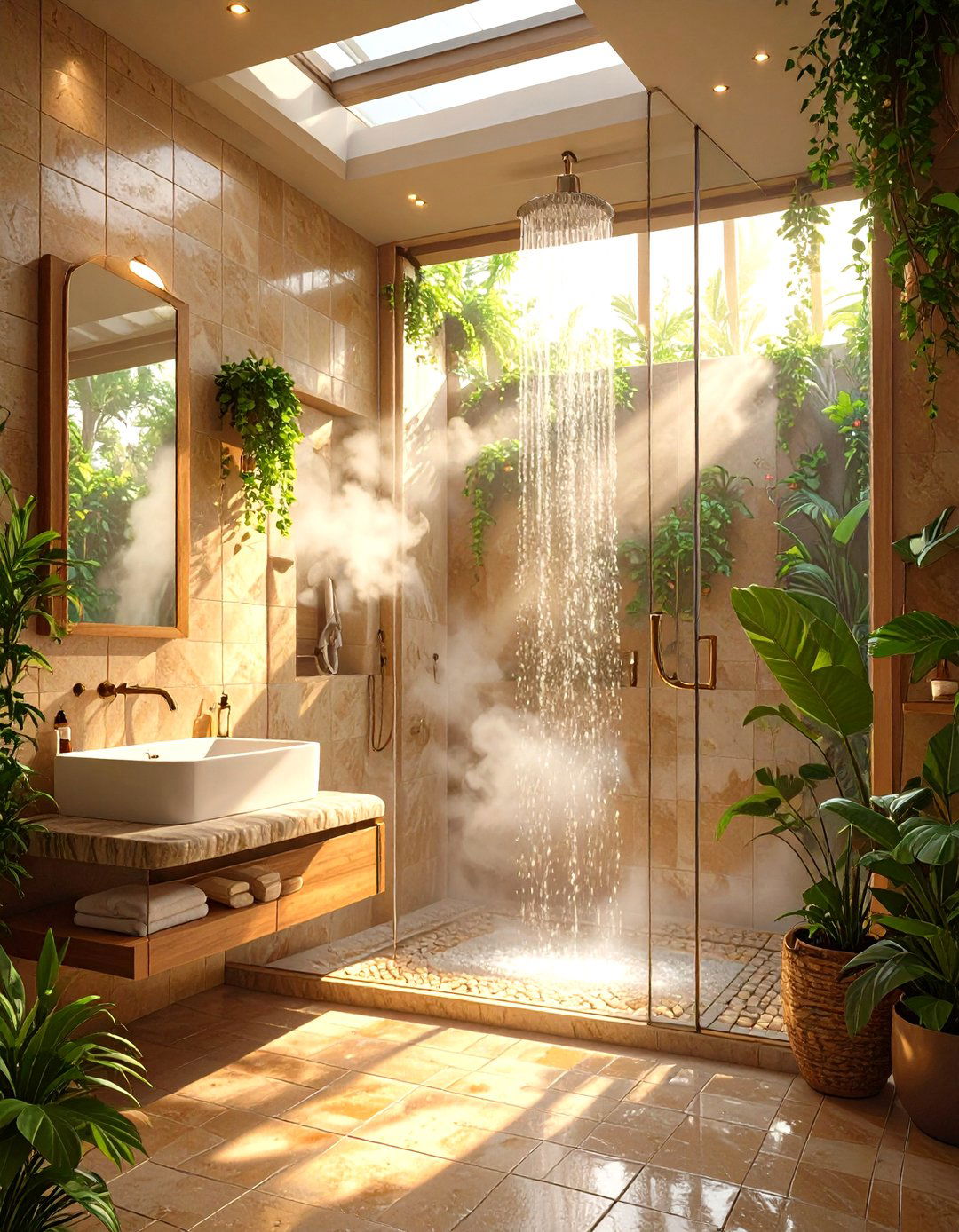 The Walk in Shower with a Seat and Steam - 30 bathroom walk in shower ideas