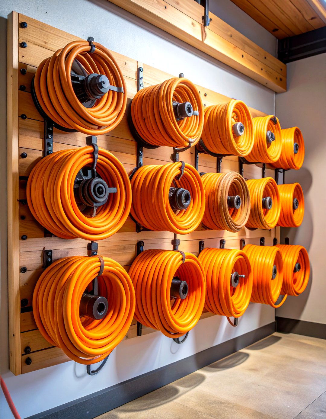 The Wall Mounted Cord and Hose Reel - 30 garage storage ideas diy