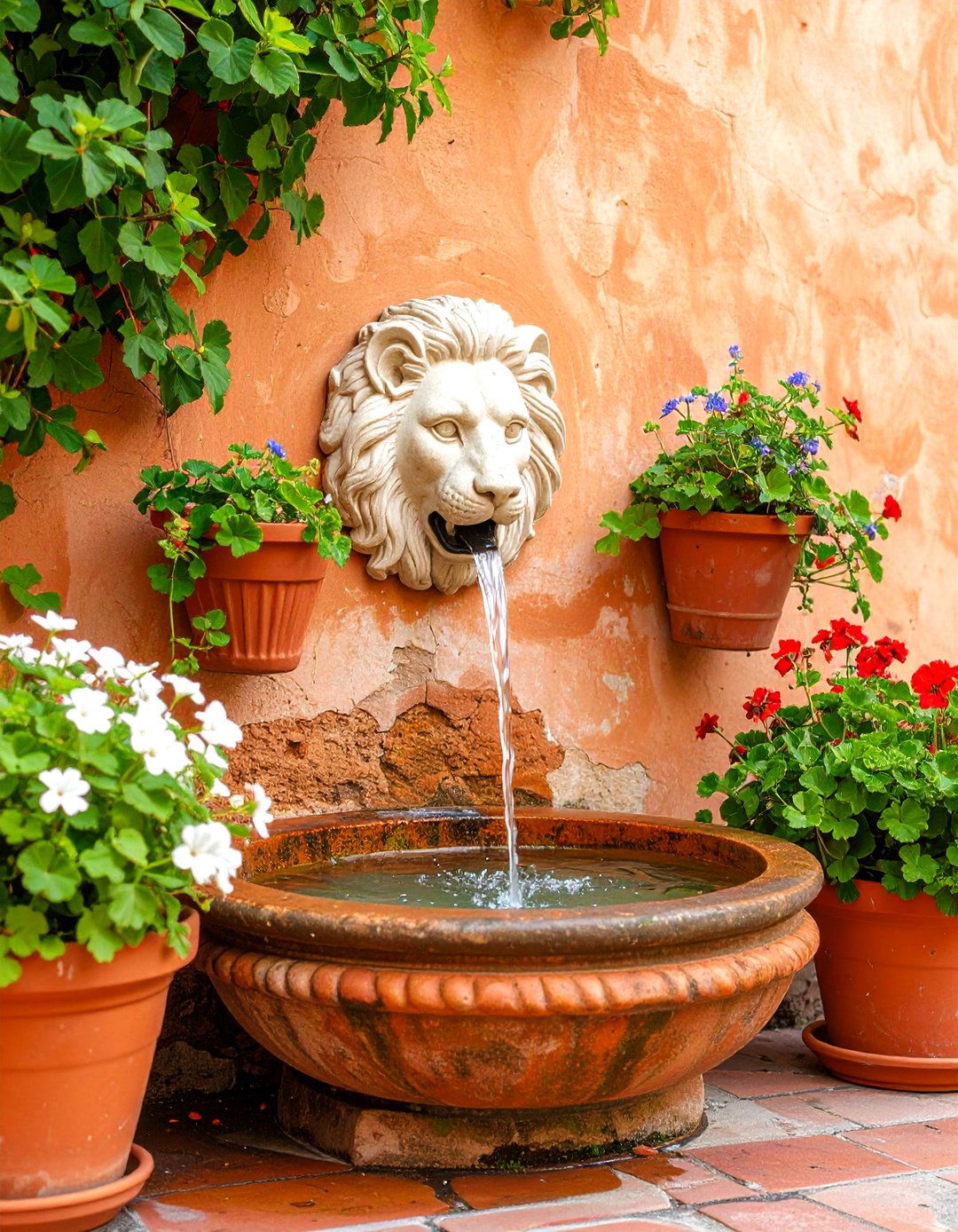 The Wall Mounted Garden Fountain - 30 backyard garden fountain ideas