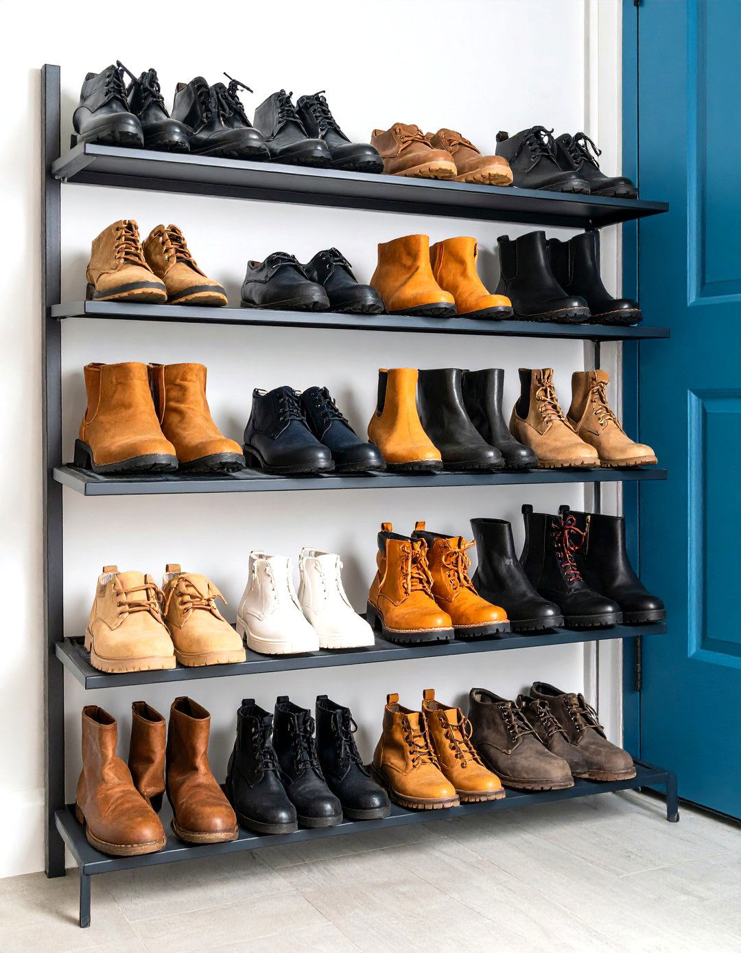 The Wall Mounted Shoe and Boot Rack - 30 garage storage ideas diy