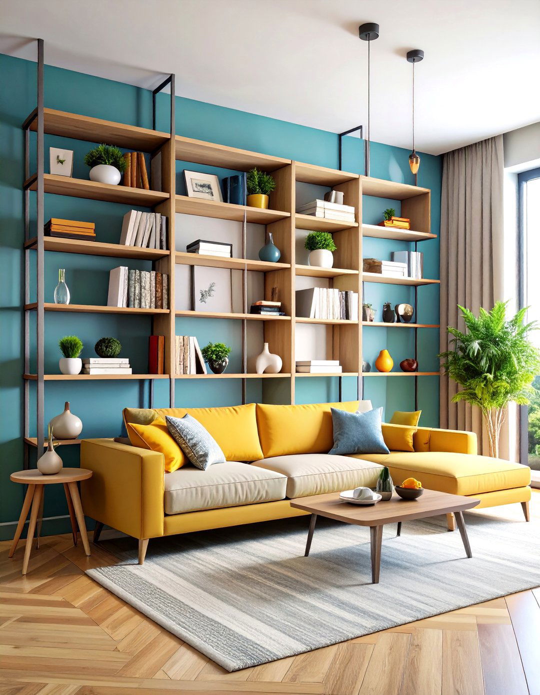 The Wall Mounted Vertical Storage System - 30 living room storage ideas