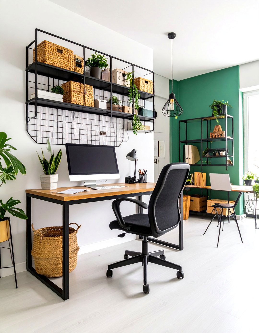 The Wall Mounted Wire Grid System - 30 home office storage ideas