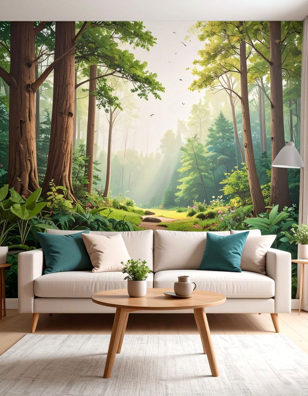 The Wall Mural Statement Living Room - 30 cute cozy apartment living room decorating ideas