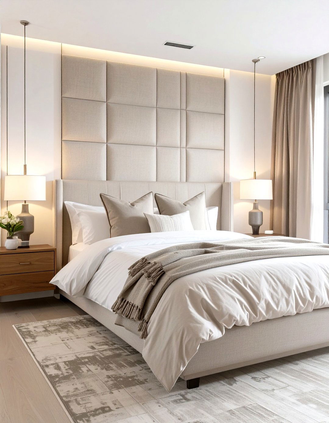 The Wall to Wall Headboard Bedroom - 30 cozy modern small bedroom ideas