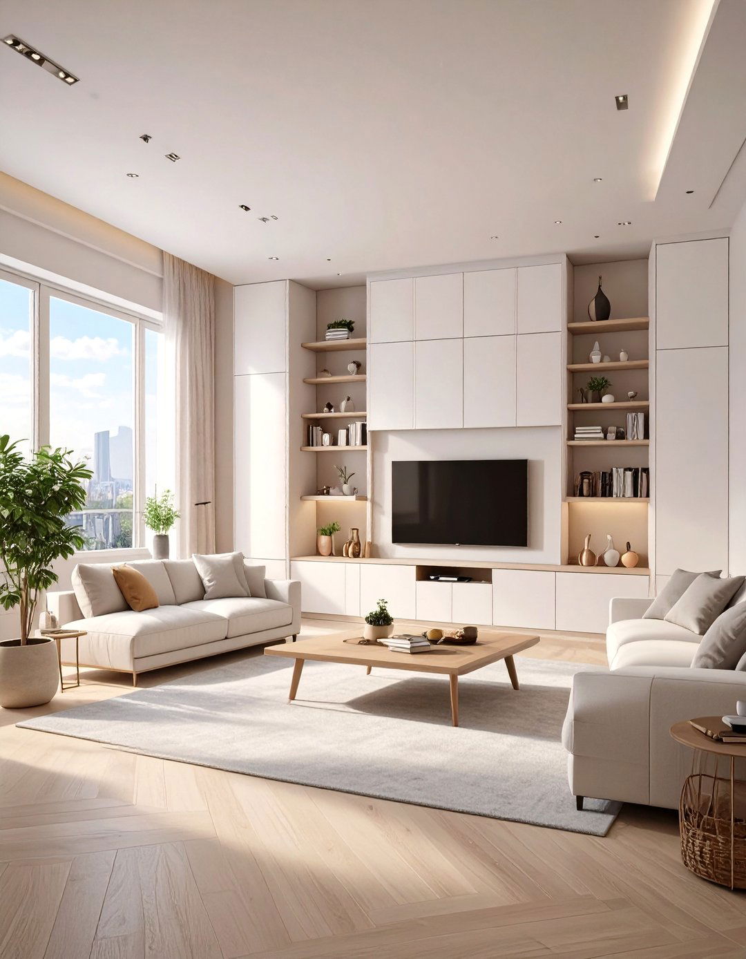 The Wall to Wall Storage Living Room - 30 extra small apartment living room ideas