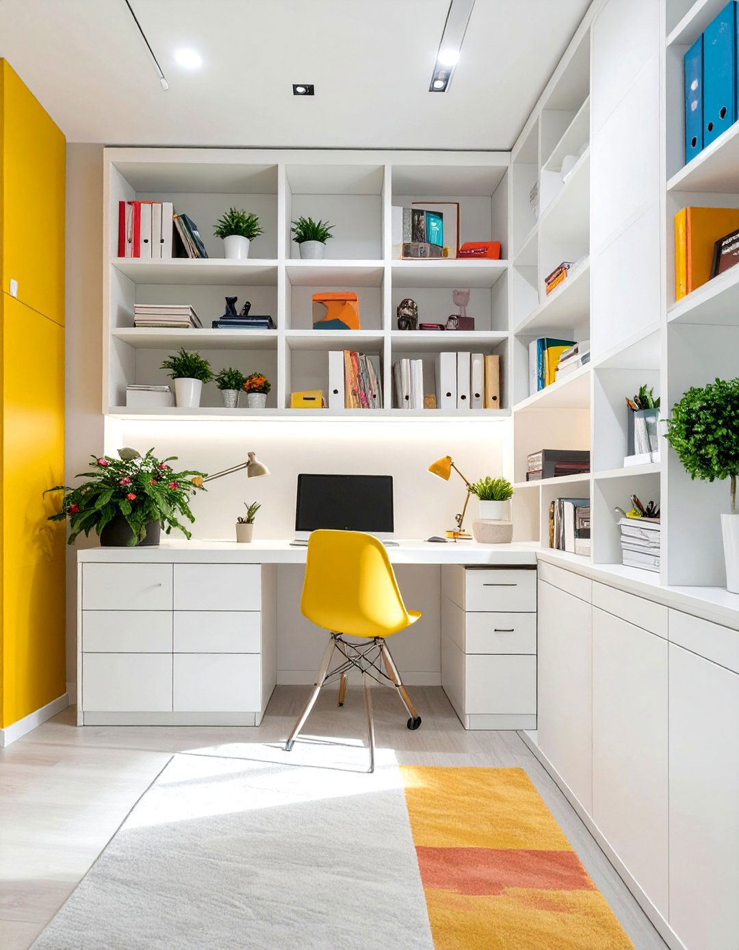 The Wall to Wall Storage Office - 30 creative small office interior design ideas