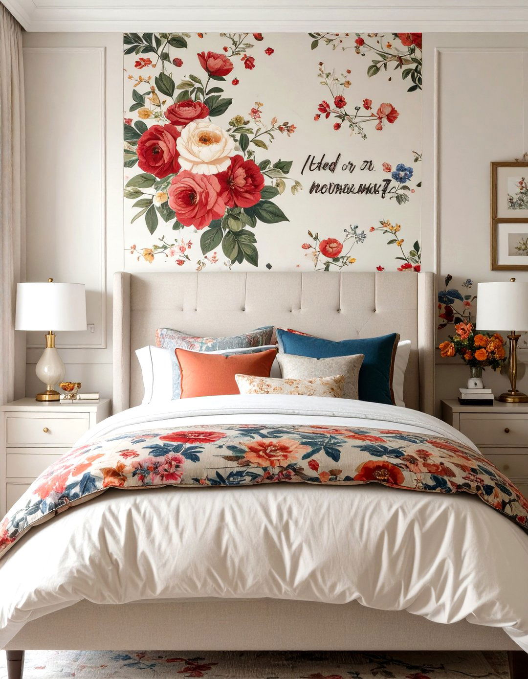 The Wallpapered Accent Bedroom - 30 country bedroom ideas