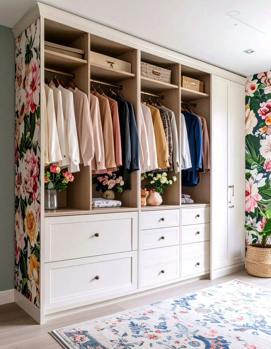 The Wallpapered Accent Entryway Closet - 30 entryway closet ideas