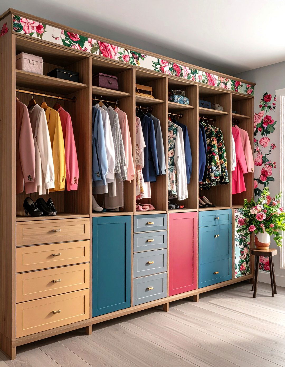The Wallpapered Jewel Box Hallway Closet - 30 hallway closet ideas
