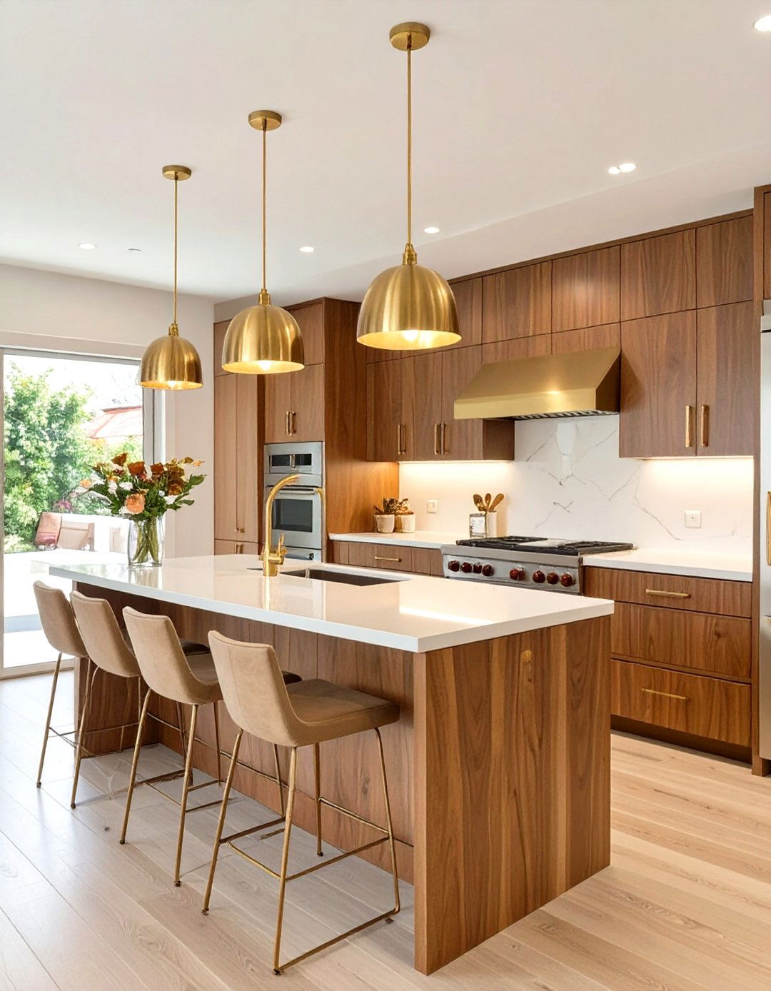The Walnut and Brass Kitchen - 30 midcentury modern interior design ideas