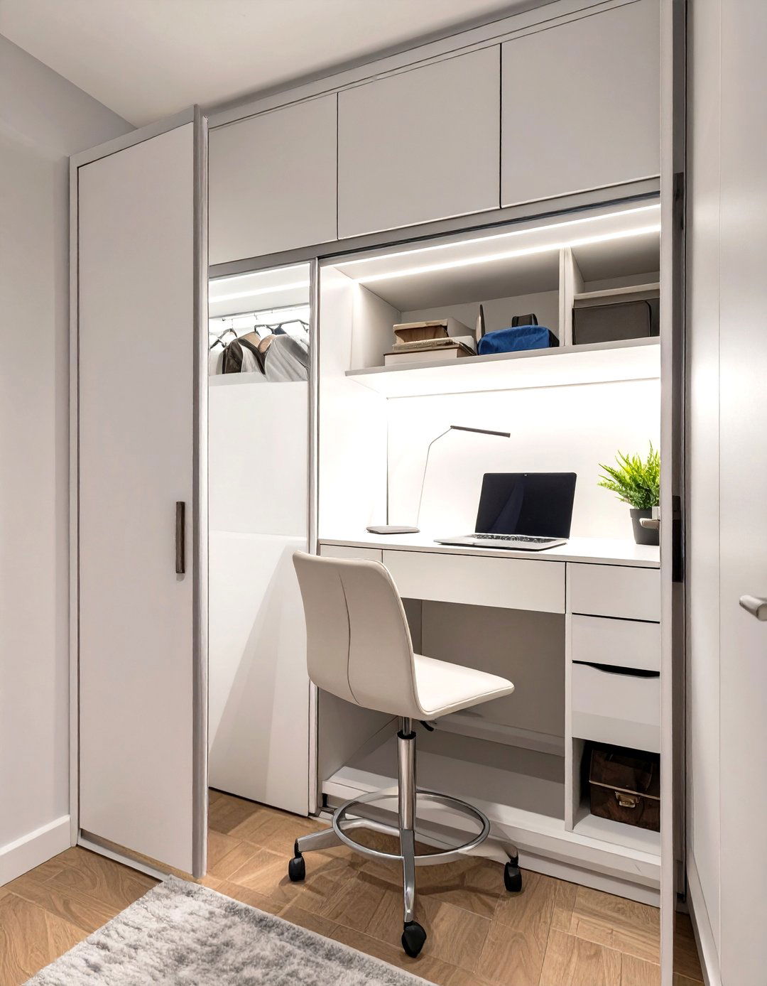 The Wardrobe with an Integrated Desk - 30 built in wardrobe ideas