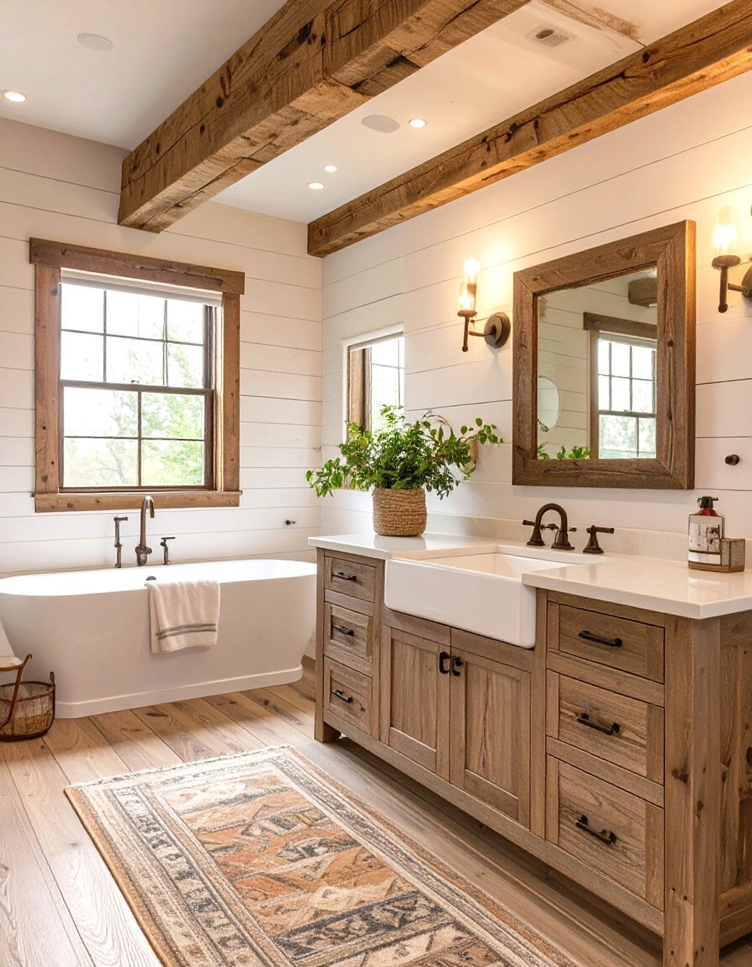 The Warm And Rustic Farmhouse Master Bathroom - 30 luxury master bathroom ideas
