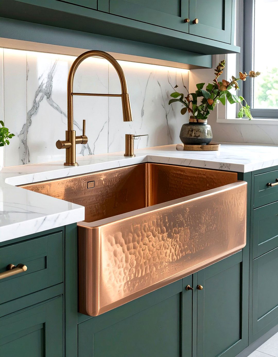 The Warm Copper Apron Front Kitchen Sink - 30 modern kitchen sink design ideas