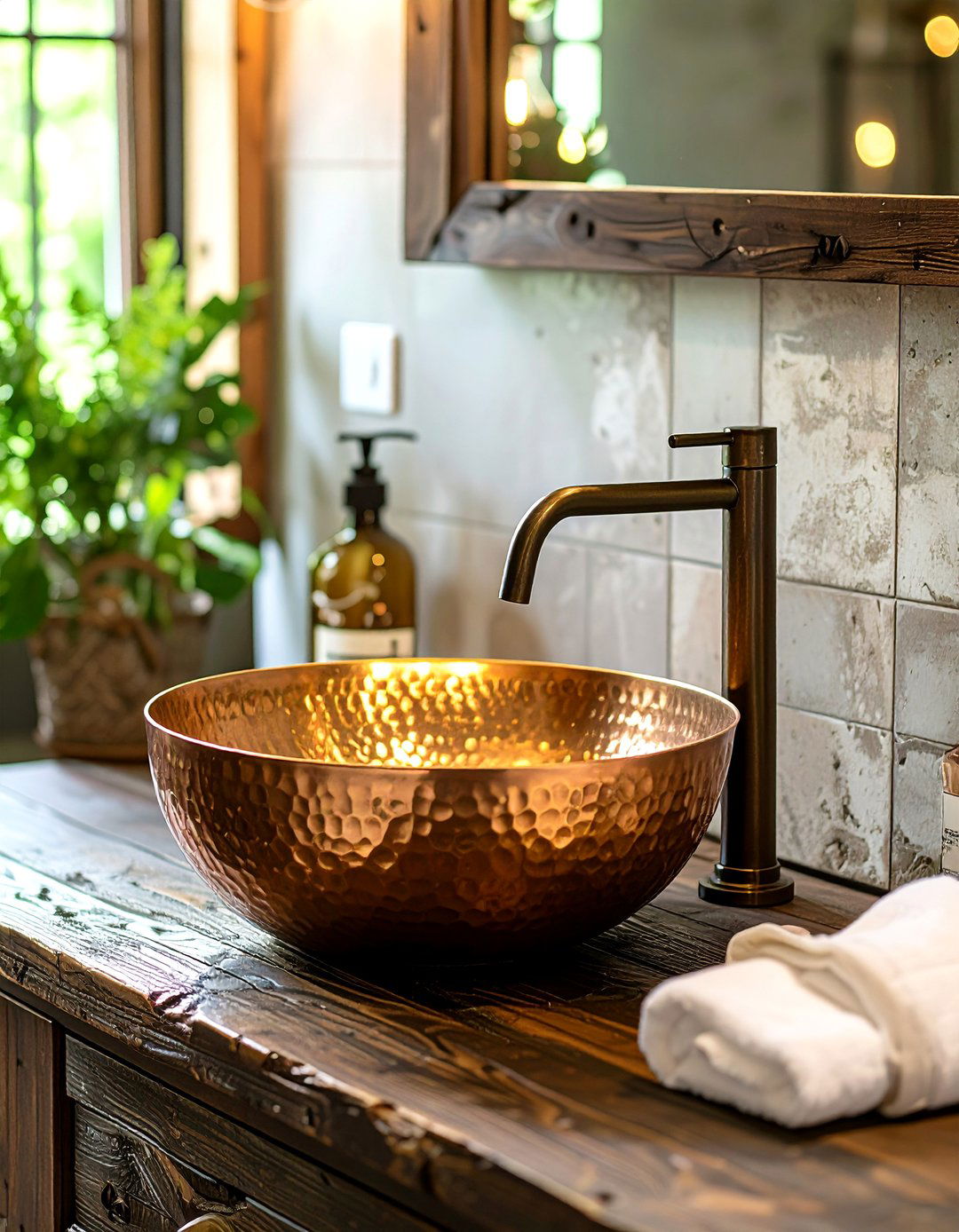 The Warm Copper Vessel Bathroom Sink - 30 bathroom sink ideas