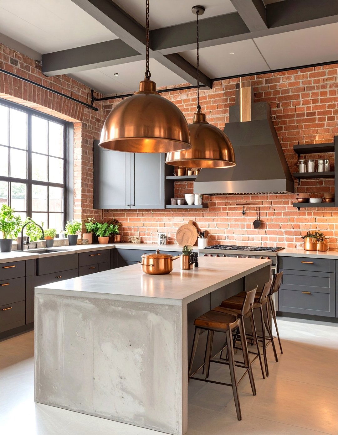The Warm Industrial Kitchen - 30 cozy kitchen decorating ideas