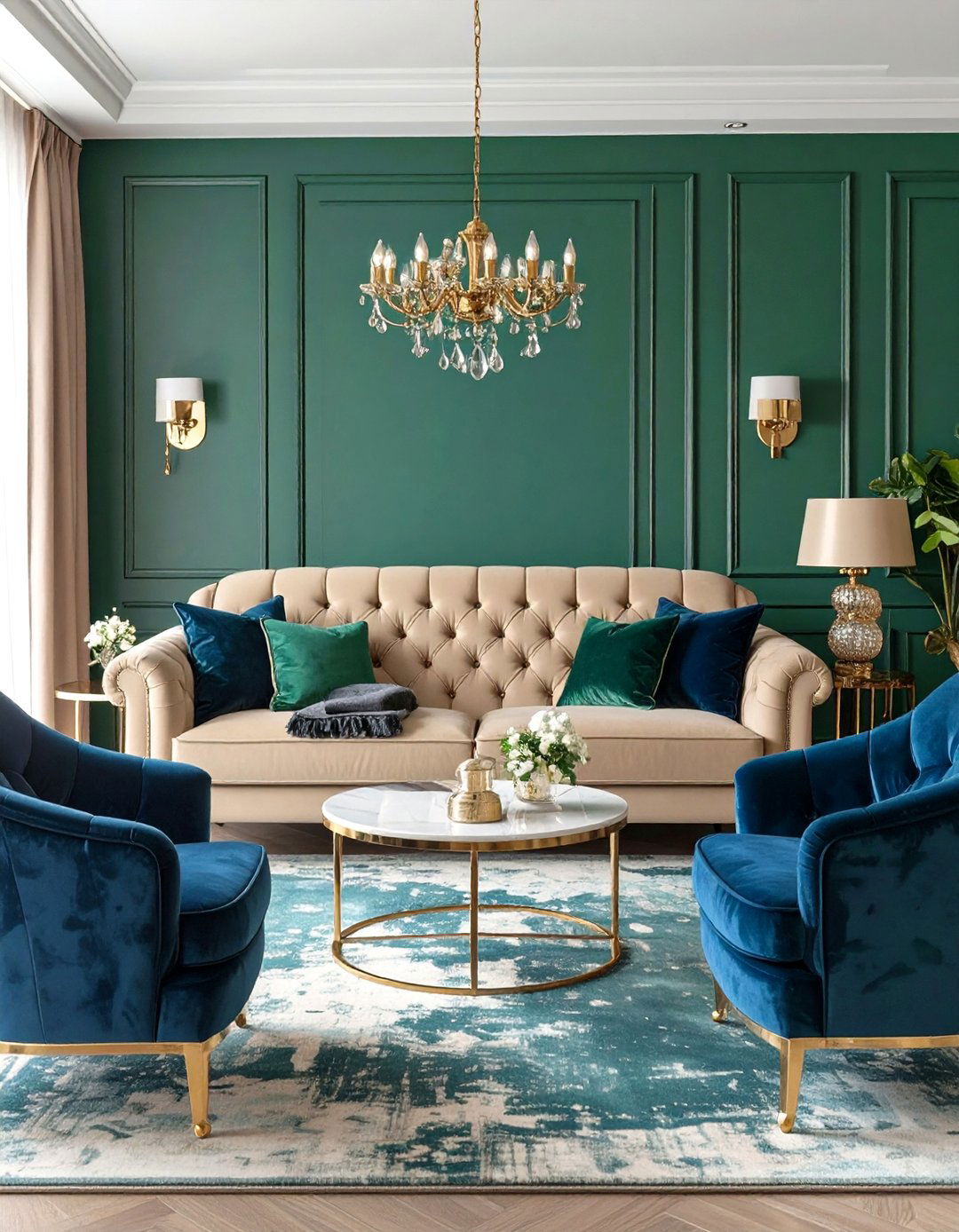 The Warm Jewel Toned Living Room - 30 beige couch living room ideas
