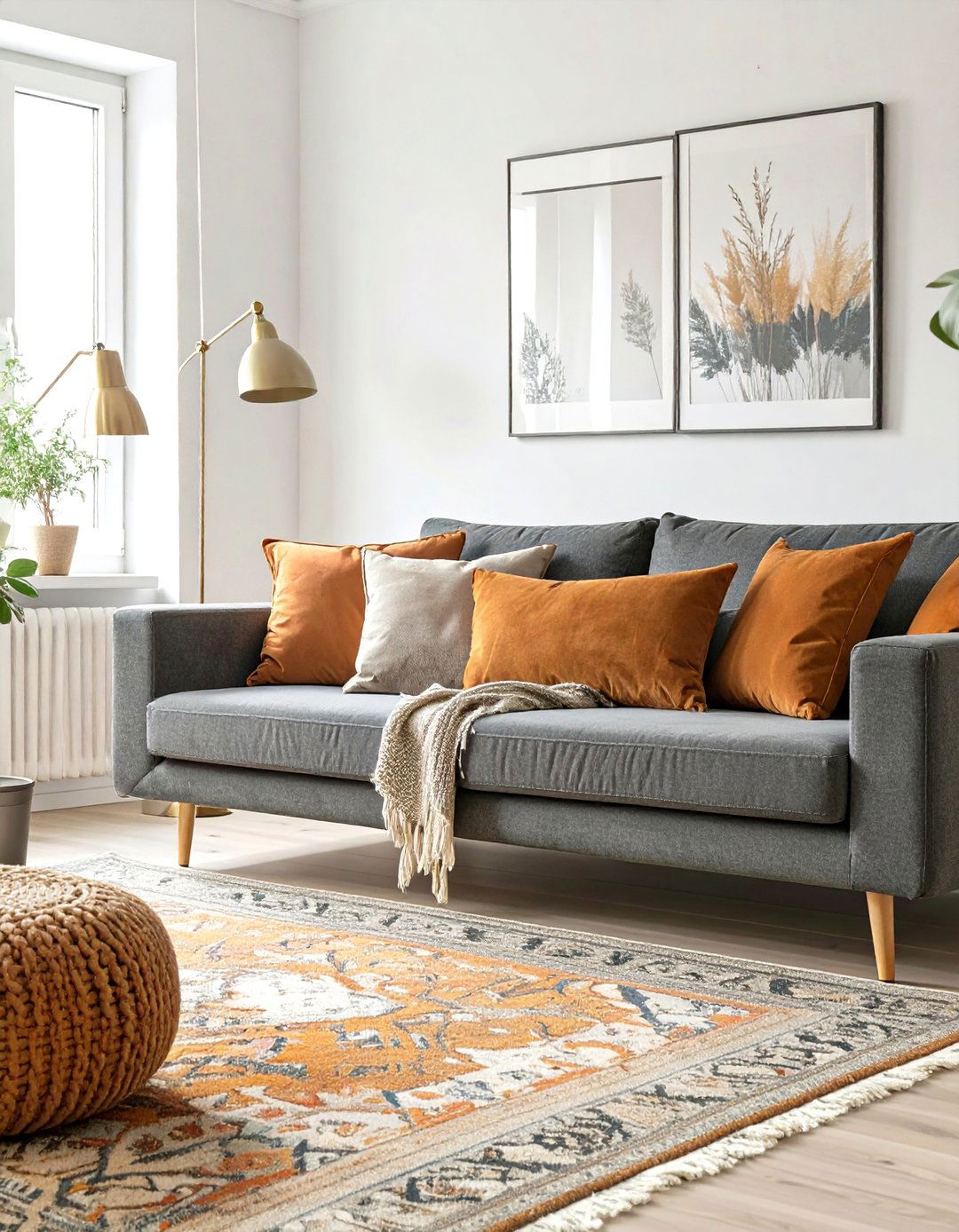 The Warm Neutrals Living Room - 30 dark gray couch living room ideas