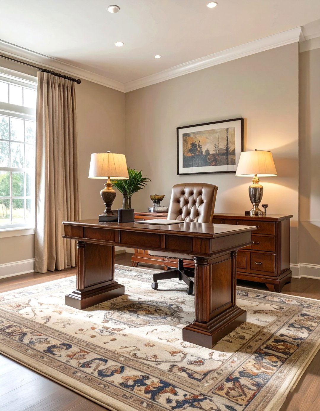 The Warm Traditional Office - 30 home office ideas for him