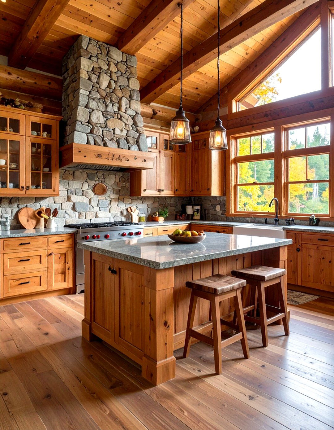The Warm and Rustic Cabin Kitchen - 30 kitchen improvement ideas miprenovate